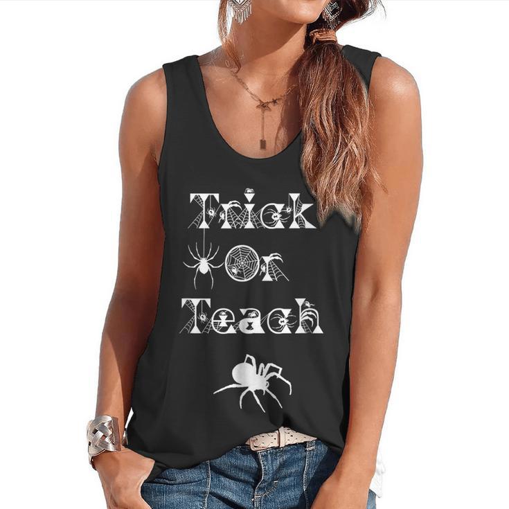 Trick Or Teach Halloween Teacher Shirt Teaching Spider Tee For Men Women Kids Flowy Tank