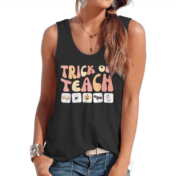 Trick Or Teach With Symbols Special Education Teacher Spooky Flowy Tank