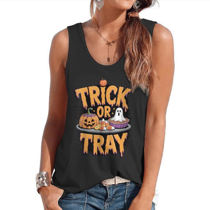 Trick Or Tray Halloween Cafeteria Teacher School Flowy Tank