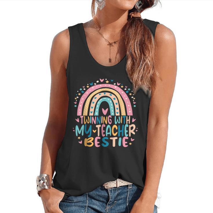 Twinning With My Teacher Bestie Rainbow Matching Teachers Flowy Tank
