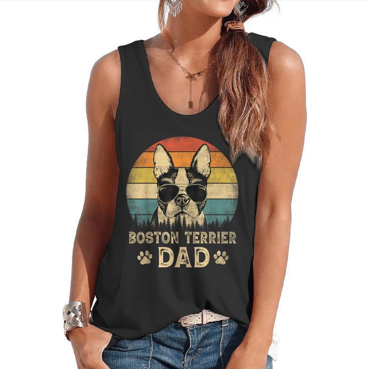 Vintage Boston Terrier Dad Dog Lovers Father's Day Tee Flowy Tank