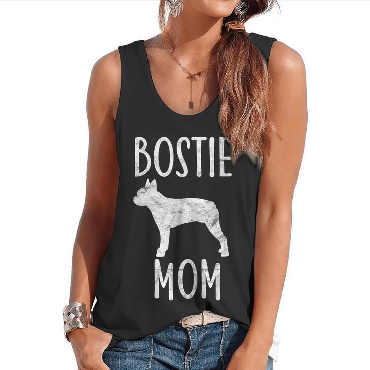 Vintage Boston Terrier Mom Dog Owner Bostie Mother Flowy Tank
