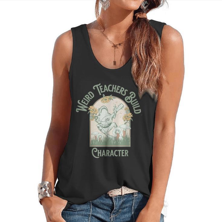 Weird Teachers Build Character- Teacher's Day Flowy Tank