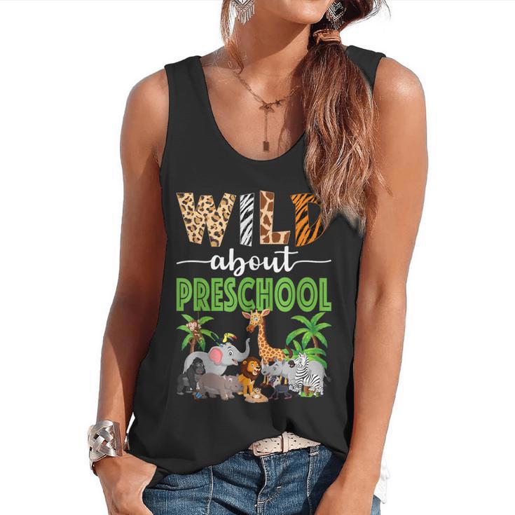 Wild About Preschool Teacher Student Preschool Zoo Safari Flowy Tank