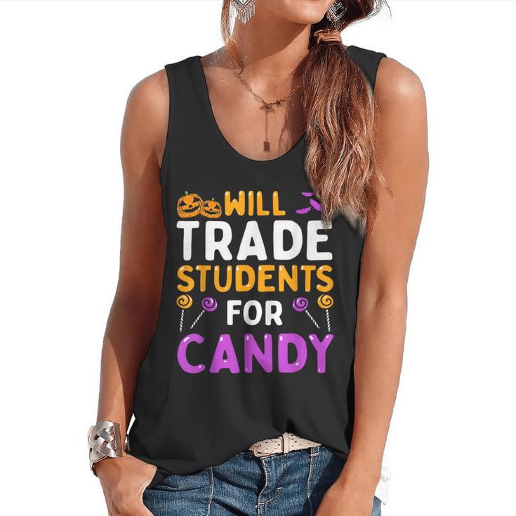 Will Trade Students For Candy Cute Halloween Costume Teacher For Men Women Kids Flowy Tank