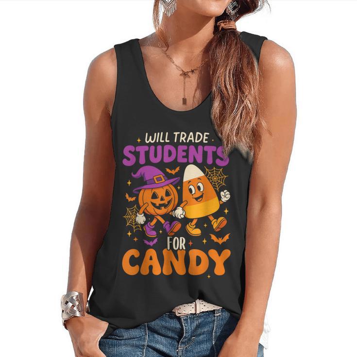Will Trade Students For Candy Shirt Fun Candy Corn Teacher Flowy Tank