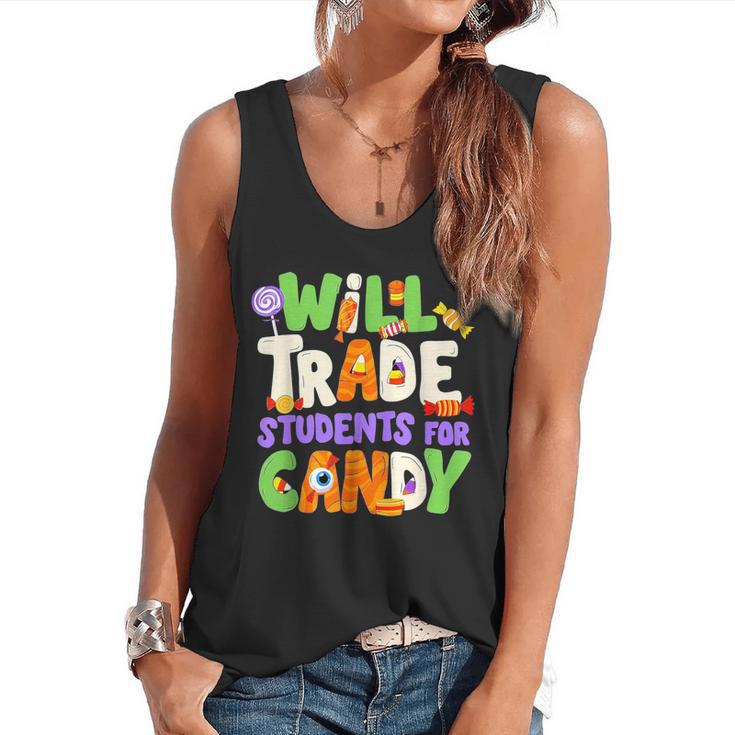 Will Trade Students For Candy Teacher Cute Halloween Costume Flowy Tank