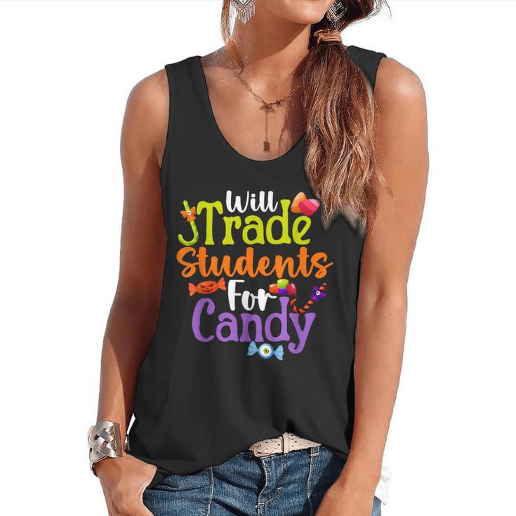 Will Trade Students For Candy Teacher Halloween Costume Flowy Tank