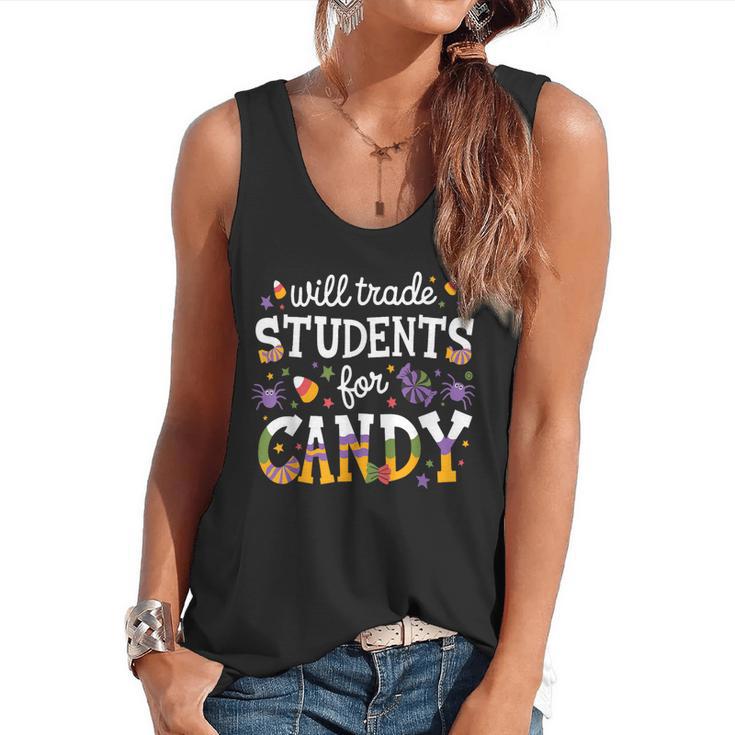 Will Trade Students For Candy Teacher Halloween Costume Tee Flowy Tank