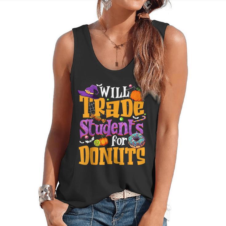 Will Trade Students For Donuts Halloween Teacher Flowy Tank