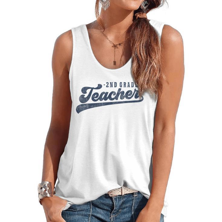 2nd Grade Teacher Cute Vintage Graphic Second Grade Teacher Men Women Flowy Tank