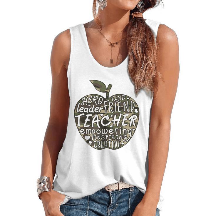 Apple Camoflauge Clothing Camo Student Teacher Cute School Flowy Tank