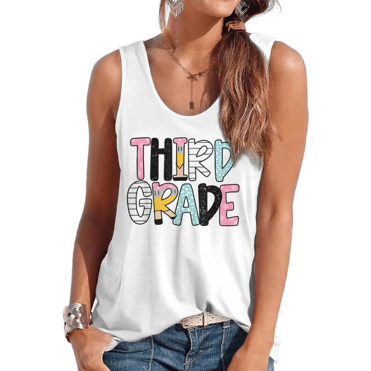 Back To School Third Grade Teacher First Day Of 3rd Grade Flowy Tank