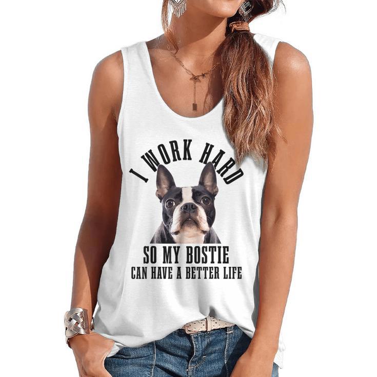 Bostie Mama Dog Dad Boston Terrier For Men Women Flowy Tank