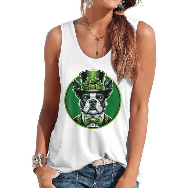 Boston Terrier Dog St Patricks Day Irish Pet Lover Men Women Kids Flowy Tank