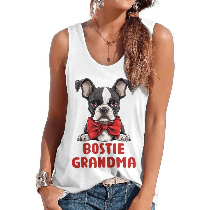 Boston Terrier Grandma Dog Lovers Puppy Bostie Owner Flowy Tank