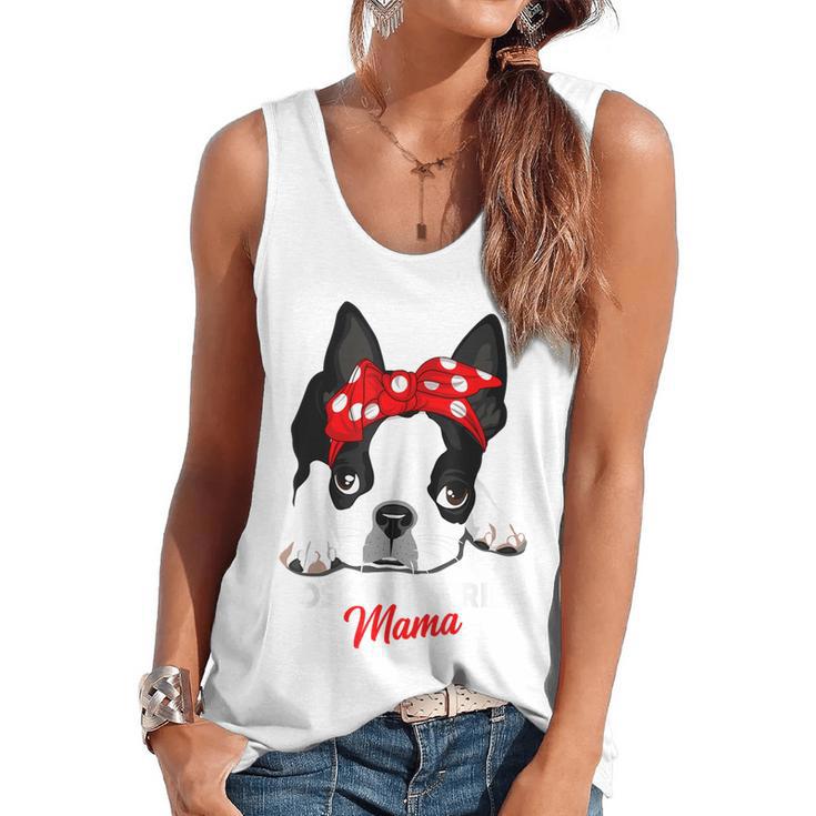 Boston Terrier Mum Dog Woman Idea Flowy Tank