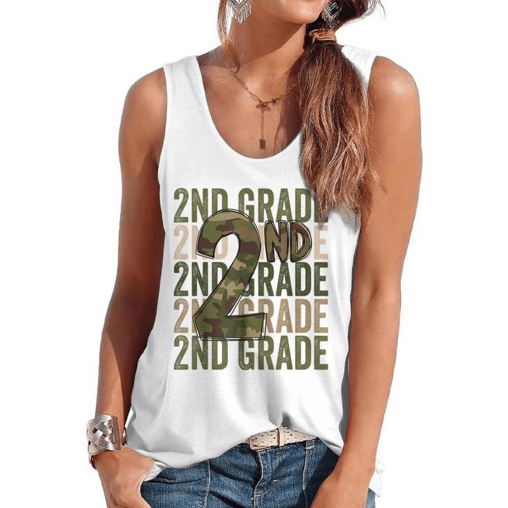 Camo Team 2nd Grade Squad Back To School Teacher Kids Boys Flowy Tank