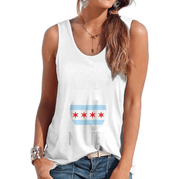 Chicago Teachers Matter Support Union Education Red For Ed Raglan Baseball Tee Flowy Tank