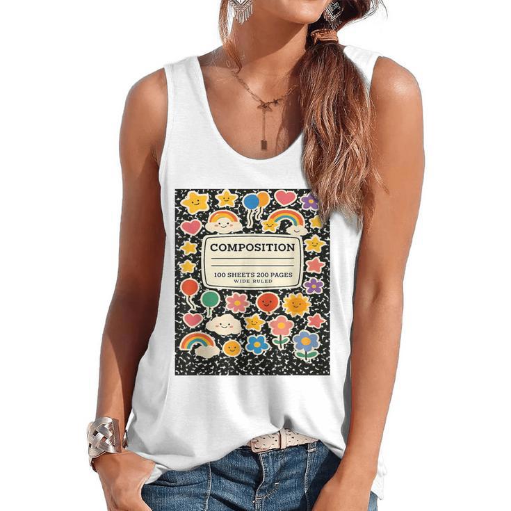 Composition Notebook Costume Teacher Matching Halloween Book Flowy Tank