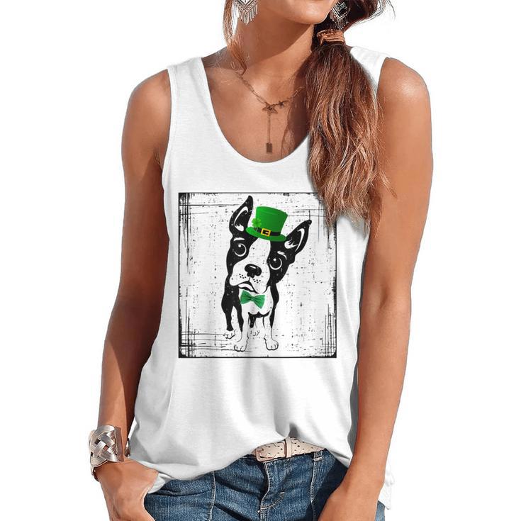 Cool Saint Patrick's Boston Terrier T Shirt For Dogs Lovers Flowy Tank