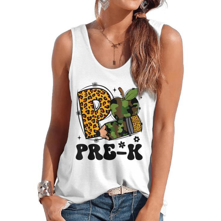 Cute Camo Pre K Back To School Teacher Kid Preschool Flowy Tank