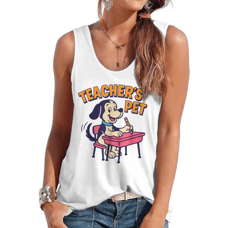 Cute Elementary School Student Dog Teacher's Pet Flowy Tank