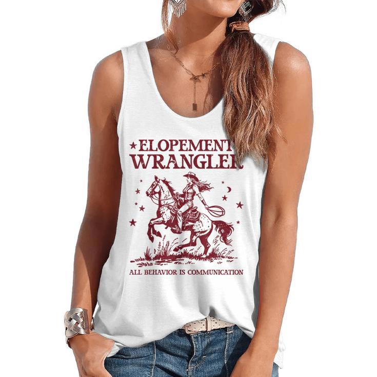 Elopement Wrangler Teacher ABA Behavior Support Cowboy Flowy Tank