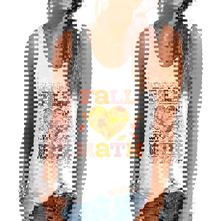 Fall Teacher Fall In Love With Math Math Thanksgiving For Men Women Flowy Tank