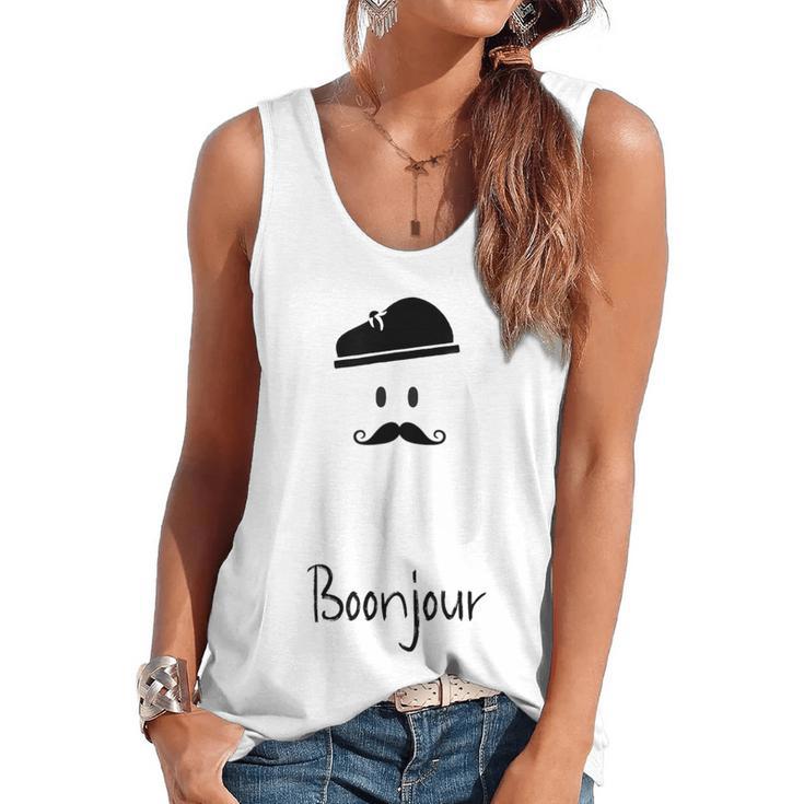 French Teacher Halloween Bonjour Ghost Flowy Tank