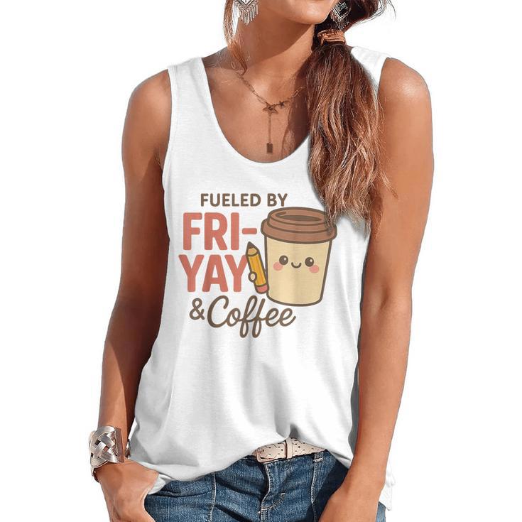 Friyay Teacher Coffee Friday School Cute Fri Yay Flowy Tank