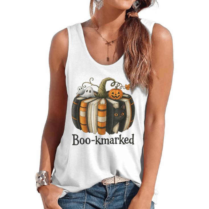 Fun Fall Book Lover Cute Teacher Student Halloween Flowy Tank