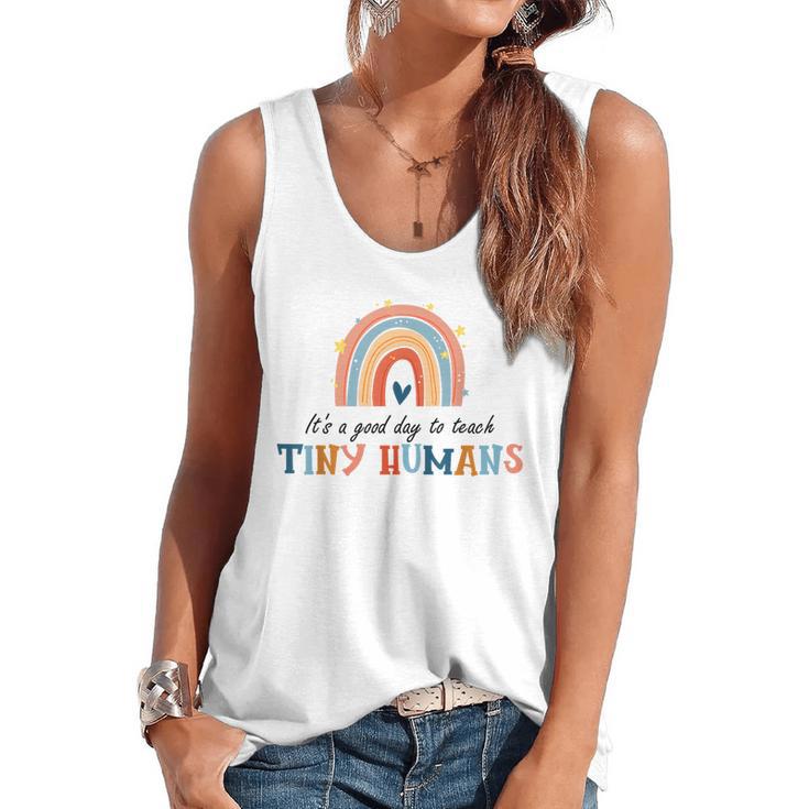 Good Day To Teach Tiny Humans Rainbow Teacher Flowy Tank