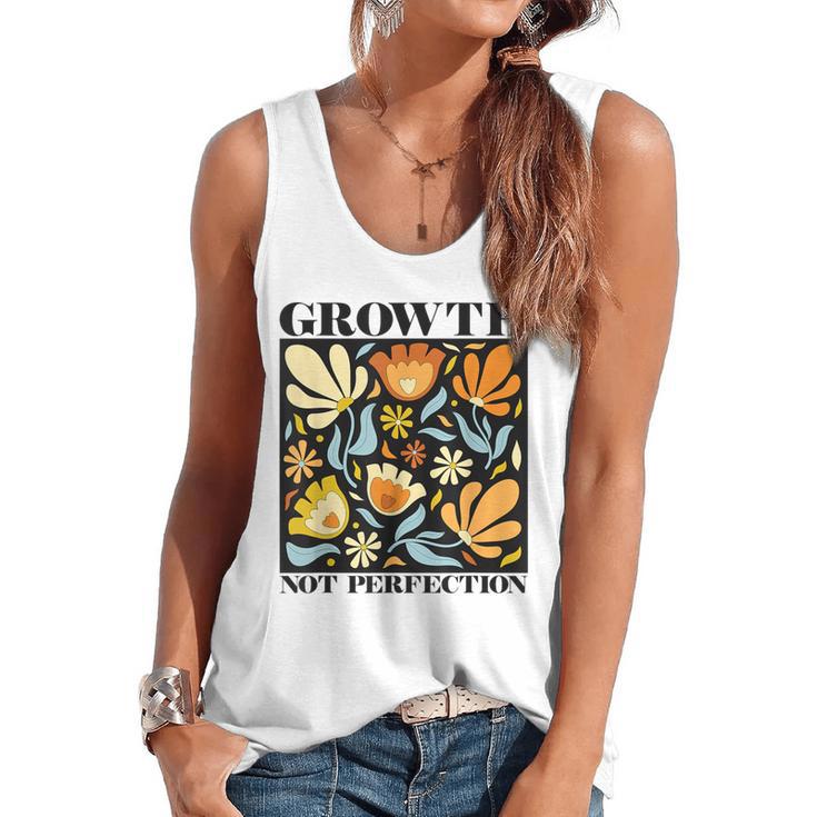 Growth Not Perfection Abstract Florals SPED Teacher Flowy Tank