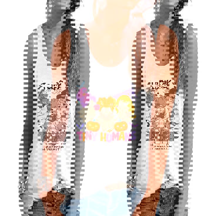 Halloween Teacher Smell a Tiny Human Ghost Spooky Season Flowy Tank