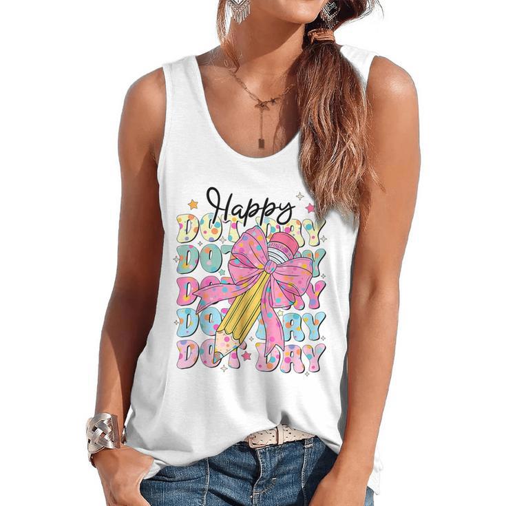 Happy Dot Day 2025 Coquette Bow Teachers Kids Boys Girls Flowy Tank