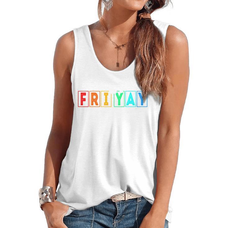 Happy Fri Yay Teacher Friday Flowy Tank