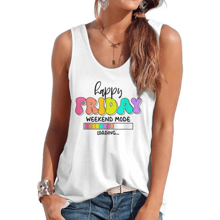 Happy Friyay Teacher School Friday Weekend Vibes Flowy Tank
