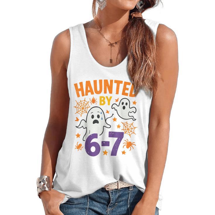 Haunted 67 Ghost Math Teacher Halloween Costume Math Pun Flowy Tank