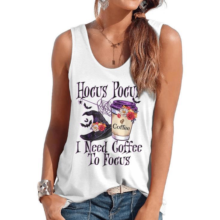 Hocus Pocus I Need Coffee To Focus Halloween Teacher Flowy Tank