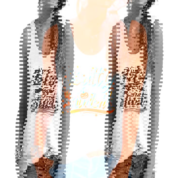 I&#x27;m Batty About My Students Watercolor Bat Teacher Halloween Flowy Tank