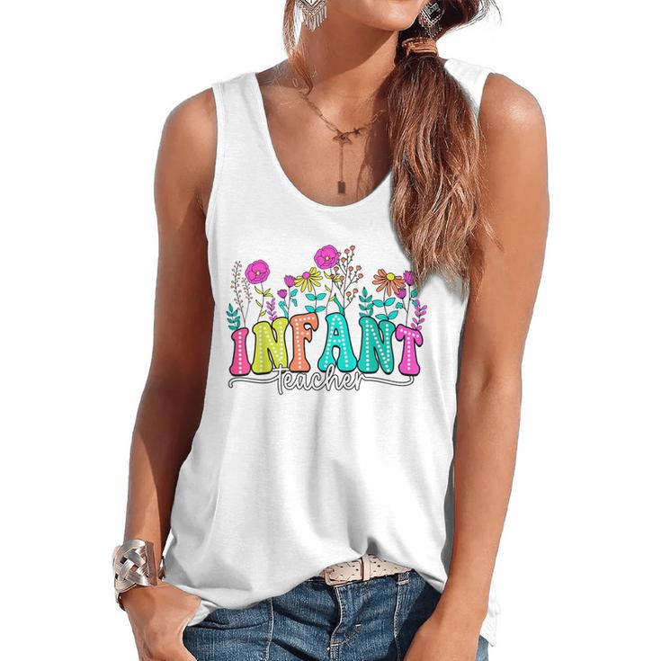 Infant Teacher Floral First Day Back To School Teaching Flowy Tank