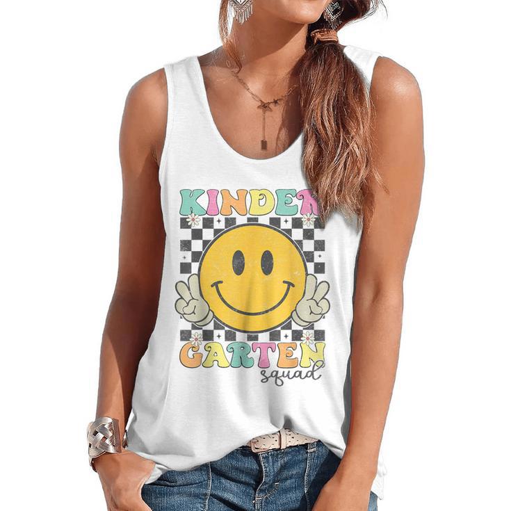 Kindergarten Squad Smile Face Teachers Kids Back To School Flowy Tank