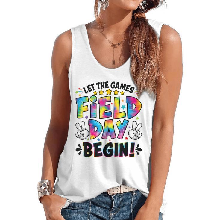Let The Games Field Day Begin Tie Dye Adults Teacher Kids Flowy Tank