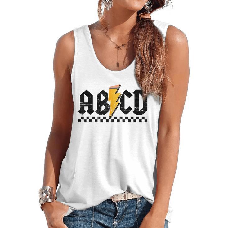 Lightning Pencil Rock'n Roll ABCD Teacher Back To School Kid Flowy Tank