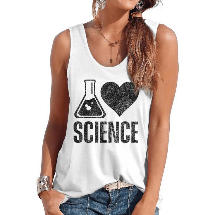 I Love Science Lover Teacher Scientist Sciences Flowy Tank