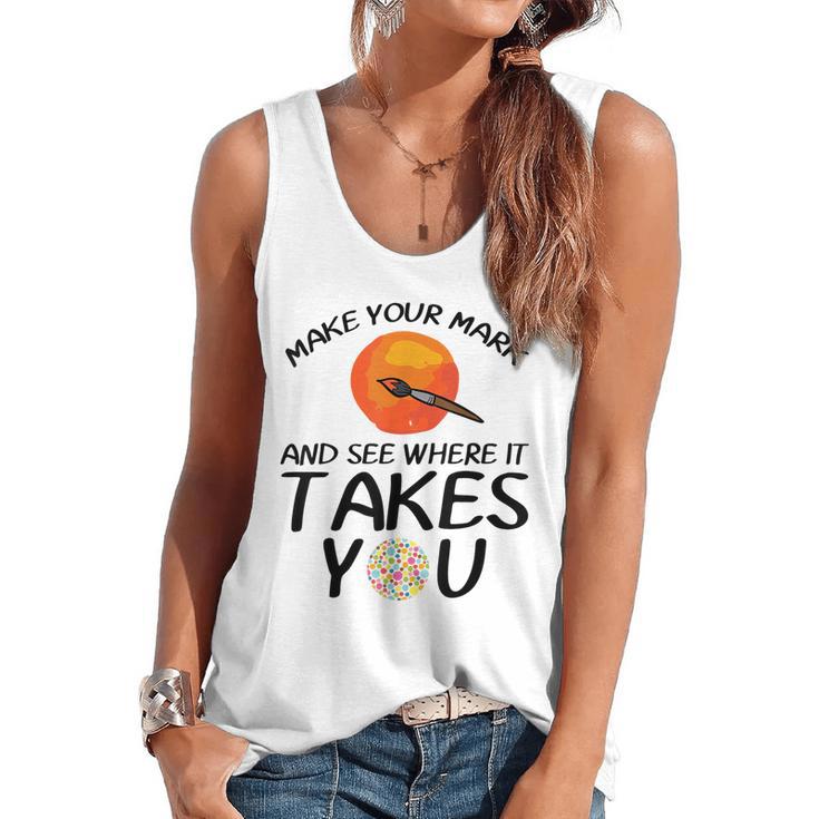 Make Mark Paintbrush International Dot Day Art Teacher Flowy Tank
