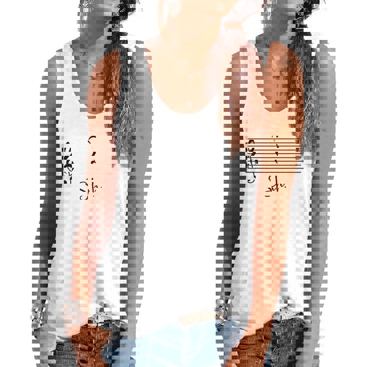 Music Notes Shirt Shh Quarter Fermata Teacher Flowy Tank