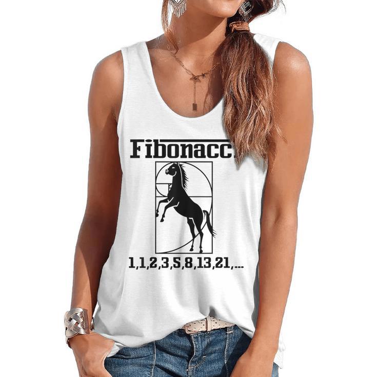Nerdy Fibonacci Racing Car Horse Math Teacher Men Women Girls Kids Flowy Tank