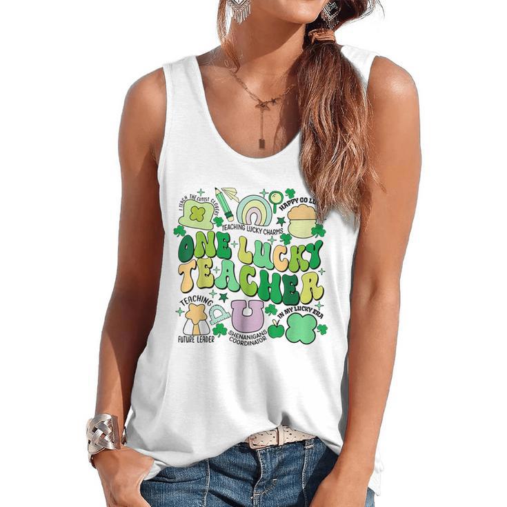 One Lucky Teacher St Patrick's Day Irish Teacher Lucky Era Flowy Tank